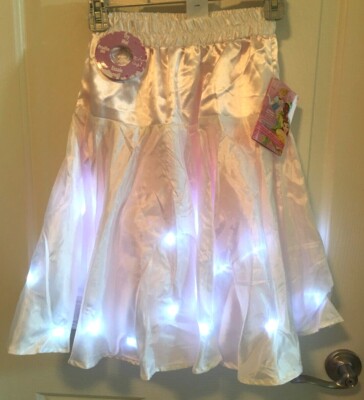 Disney Princess White Light-up Petticoat Size S-M Elastic Waist Tulle Lined  NWT