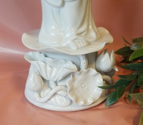 VINTAGE WEISS CHINA PORZELLAN GUANYIN STATUE 12,25" H - Bild 9 von 12