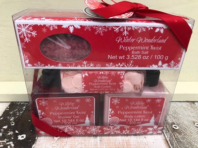 Winter Wonderland Peppermint Twist 4 Piece Aromatherapy Spa Collection