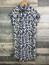 Simply Be Midi Shirt Dress Size UK 10 Grey Pink Leopard Animal Print Casual