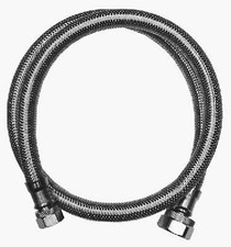 Faucet Connector, Braided Stainless Steel, 3/8 Compression x 1/2 FIP x 24-In.