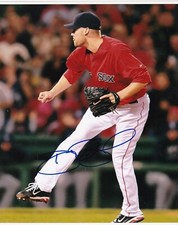 DANIEL BARD   BOSTON RED SOX   ACTION SIGNED 8x10