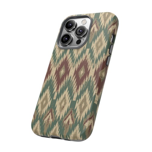 Ikat Pattern Phone Case, Boho Chic Tech Accessory, Tough Cover Mobile Case - 第 75/239 張圖片