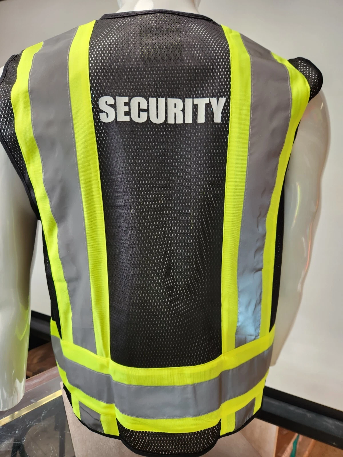 FX Two Tone High Visibility Reflective BLACK Security Safety Vest image 2