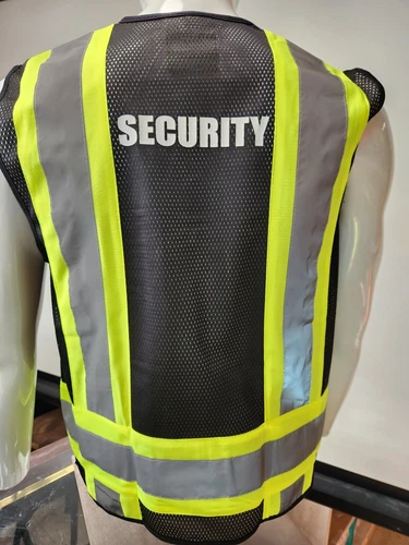 FX Two Tone High Visibility Reflective BLACK Security Safety Vest image 2