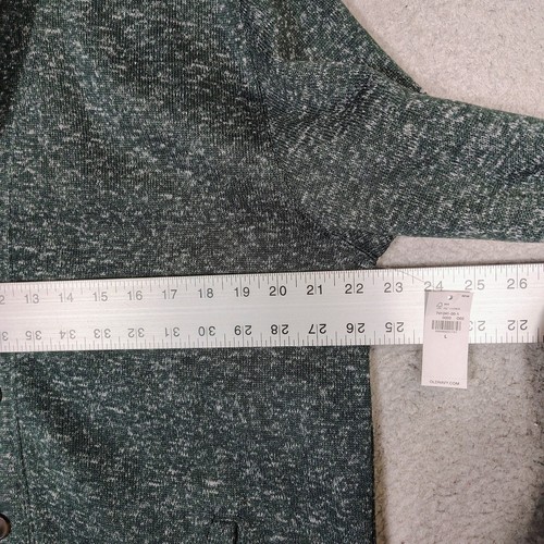 Old Navy Cardigan Men's Large Green Fleece Knit Shawl Collar Sweater Grandpa NWT - Picture 9 of 13
