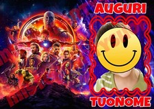 Cialda - Ostia per torte Avengers Infinity War Personalizz.con tua foto Anche A3
