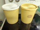 Vintage Tupperware Large Canisters #807-12 Yellow with #808-32 Lid 7.5” — photo 3