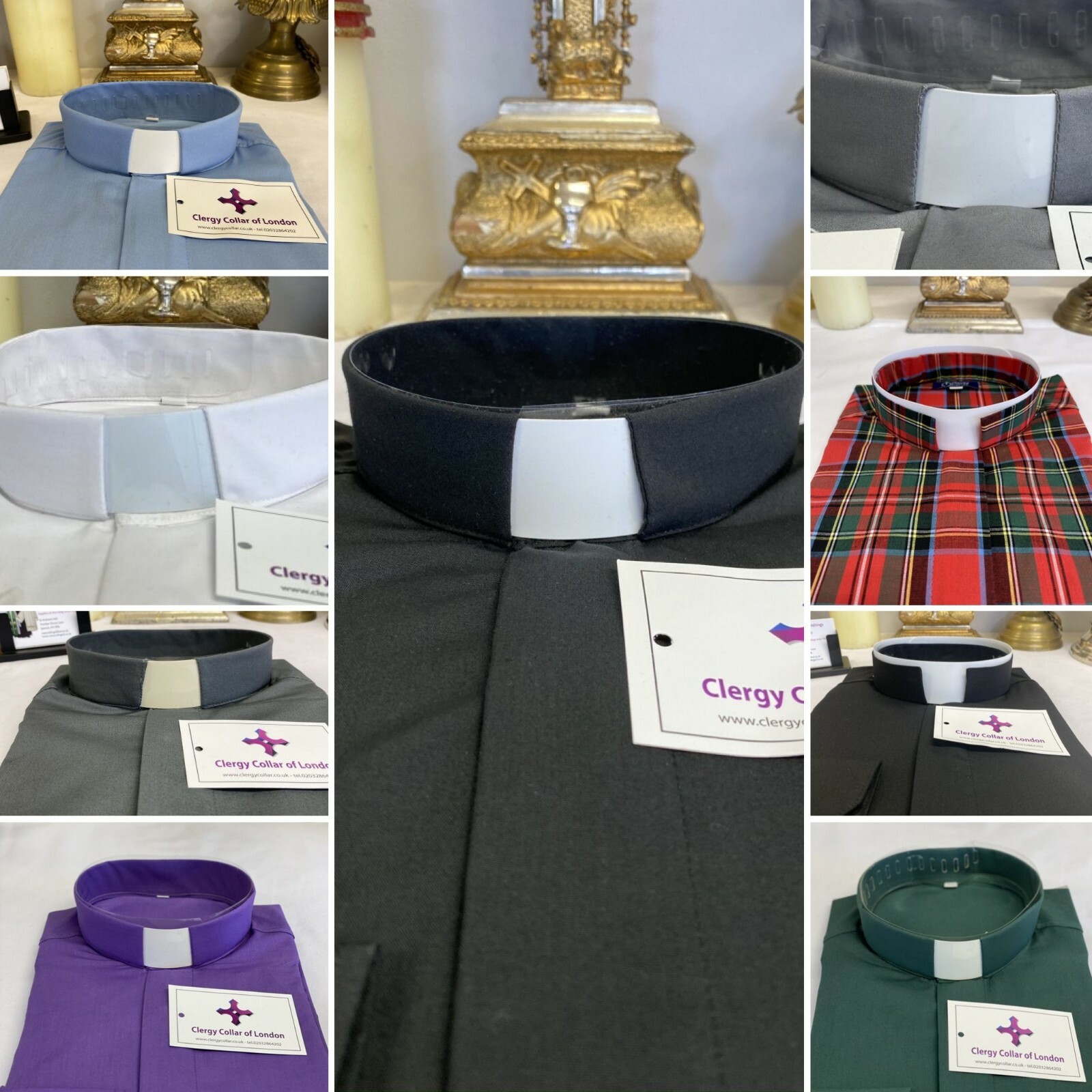 Männliche Priester Klerus Kleriker Hemden - Luxus Baumwollmischung - Farbauswahl