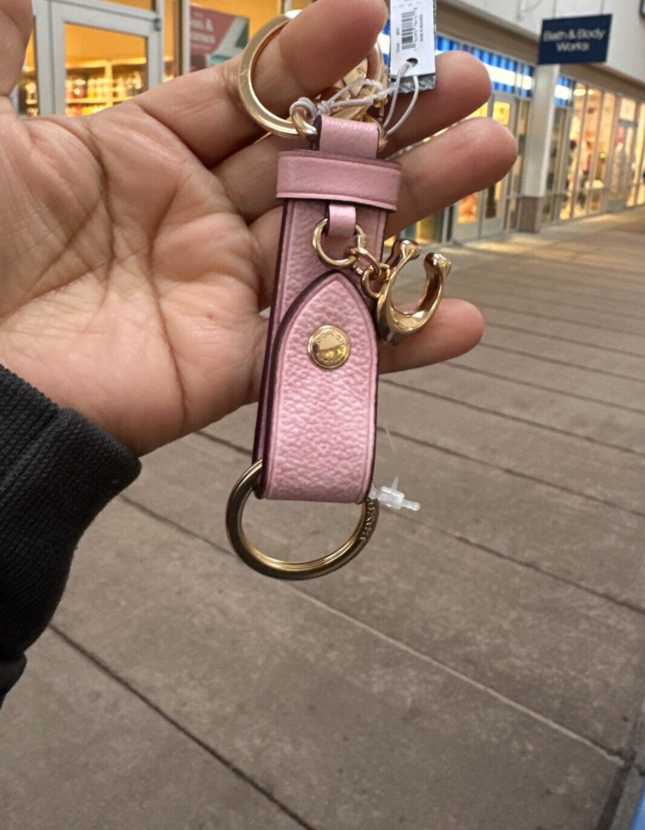 COACH CZ088 Trigger Snap Bag Charm Powder Pink Key Chain FOB | eBay