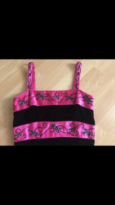 PAPÉLL BOUTIQUE Maxikleid,SAMT.          Schwarz/Pink.Gr.34.