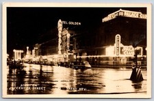 Reno Nevada Center Street On Rainy Night Palace Club Hotel Golden 1930s RPPC