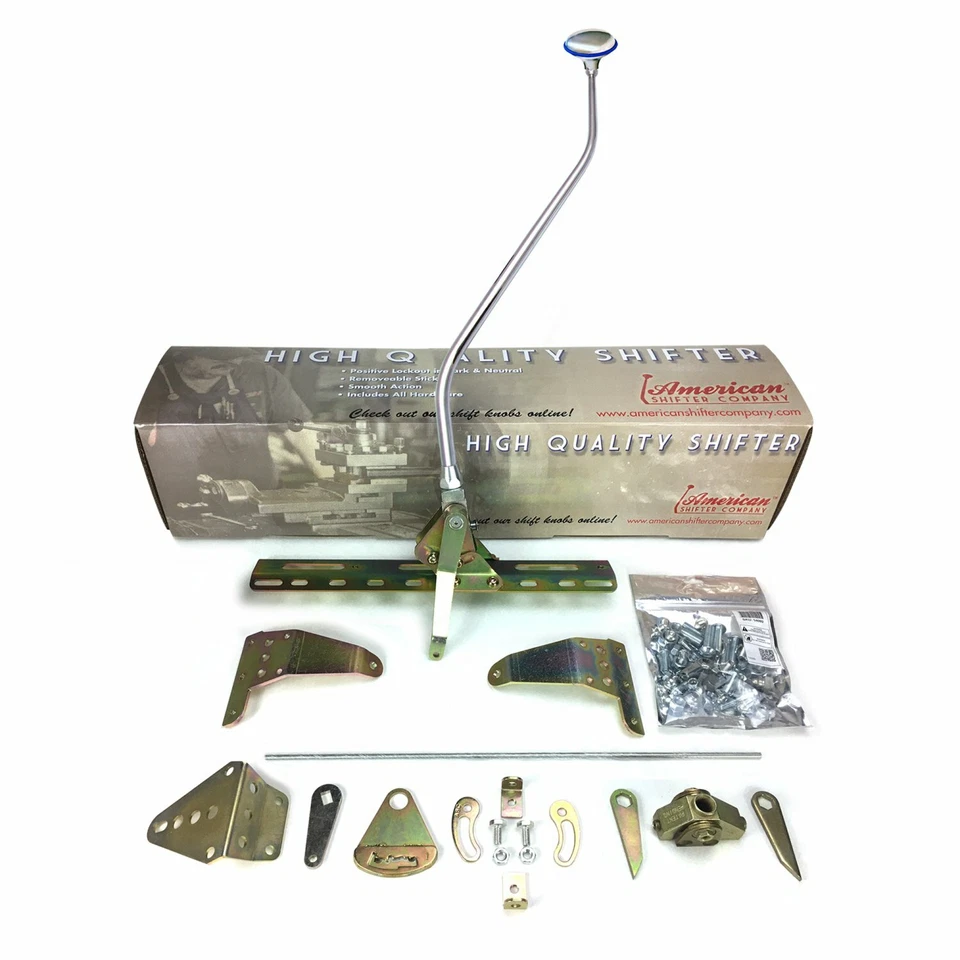 Kit de palanca de cambios de acción lateral GM 4L80 (E) brazo de 23" con curva lateral y perilla de palanquilla rata caliente Foto 2 de 4