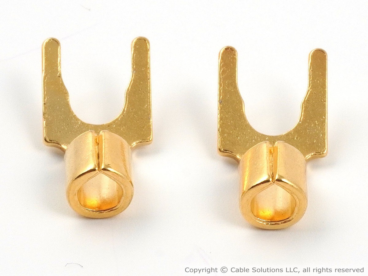 Direct-Gold Angled Spades speaker cable connectors Vampire