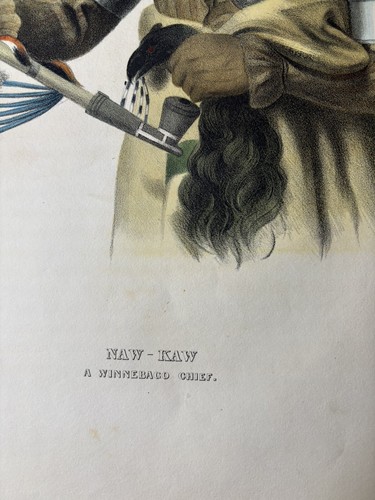 1836 McKenney & Hall Folio Naw Kaw A Winnebago Chief - Picture 6 of 9