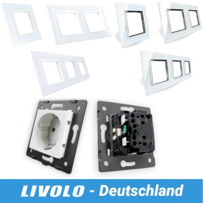 LIVOLO VDE Steckdosen Glassteckdosen Wandsteckdose Schuko Glasrahmen Steckdose