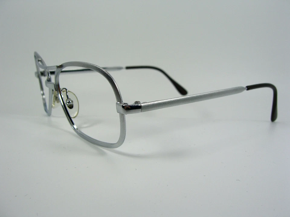 Morel, gafas de lujo, Gafas ovaladas de aviador cuadradas Marcos chapados en platino NOS vintage Foto 4 de 4