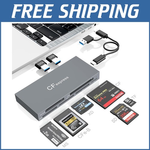 Professional 10Gbps CFexpress Card Reader Hub - Reads 6 Cards Simultaneously