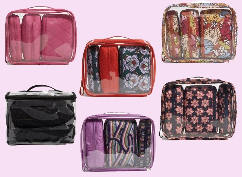 Vera Bradley 4 piezas organizador estuches cosméticos conjunto elección color maquillaje venta al por menor $85 Foto 3 de 3