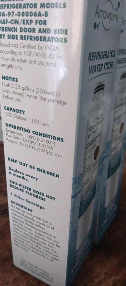 Samsung DA29-00020B Arrowpure Refrigerator Water Filters TWO PACK - Image 2 of 4