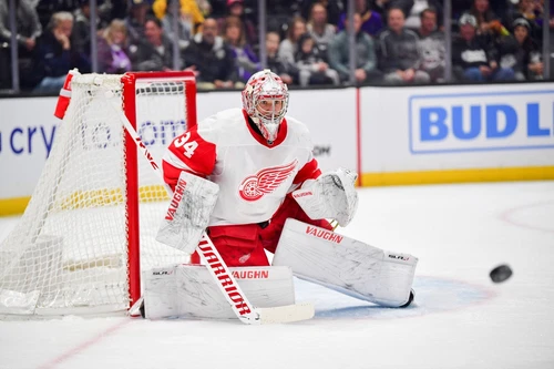 alex lyon detroit red wings 3.5x5 unsigned photo