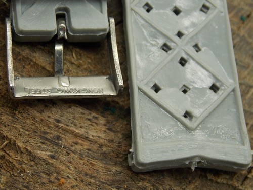 Vintage Divers Watch Band Gray Rubber w Silver Tone Buckle 19mm 3/4" NOS Men's - Picture 5 of 5