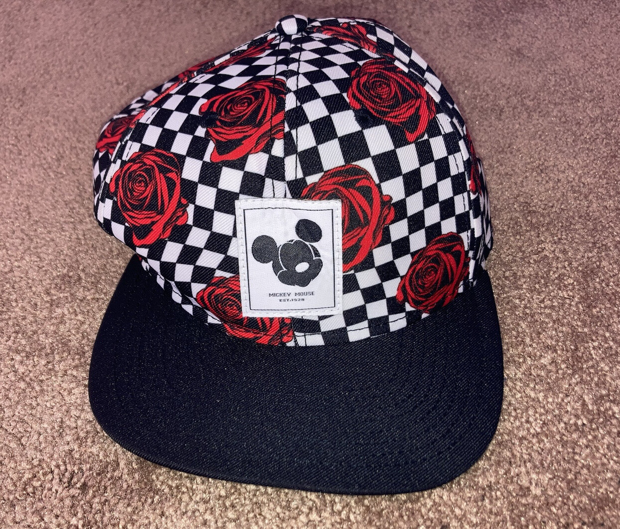 Disney NEFF Collection Mickey Mouse Patch Checker… - image 1