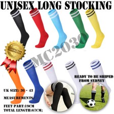 Unisex Sports Breathable Tube Long High Footy Soccer Socks Knee School Stocking 