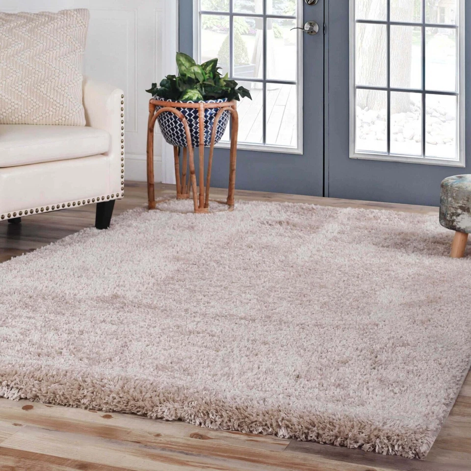 Berlin Solid Shag Rug Runner Living Room Bedroom 4x6 5x8 8x10 Large Area Rugs - Image 3 of 4