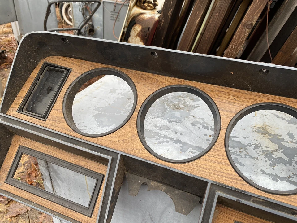 1981 1993 Dodge D150 painel de madeira grão instrumento acabamento ar condicionado ventilação velocímetro moldura - Imagem 3 de 4