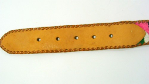 Cinturón de cuero y tejido maya hecho a mano para hombre talla 42 - Imagen 6 de 7