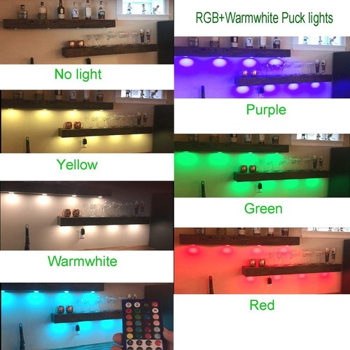 AIBOO Color Changing LED Under Cabinet Light Slim Puck Lights for Shelf Display - Picture 43 of 50