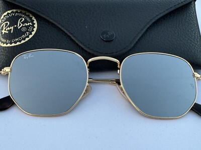 NEW Ray-Ban RB3548N 001/30 Arista HEXAGONAL / Flat Silver  display picture 1