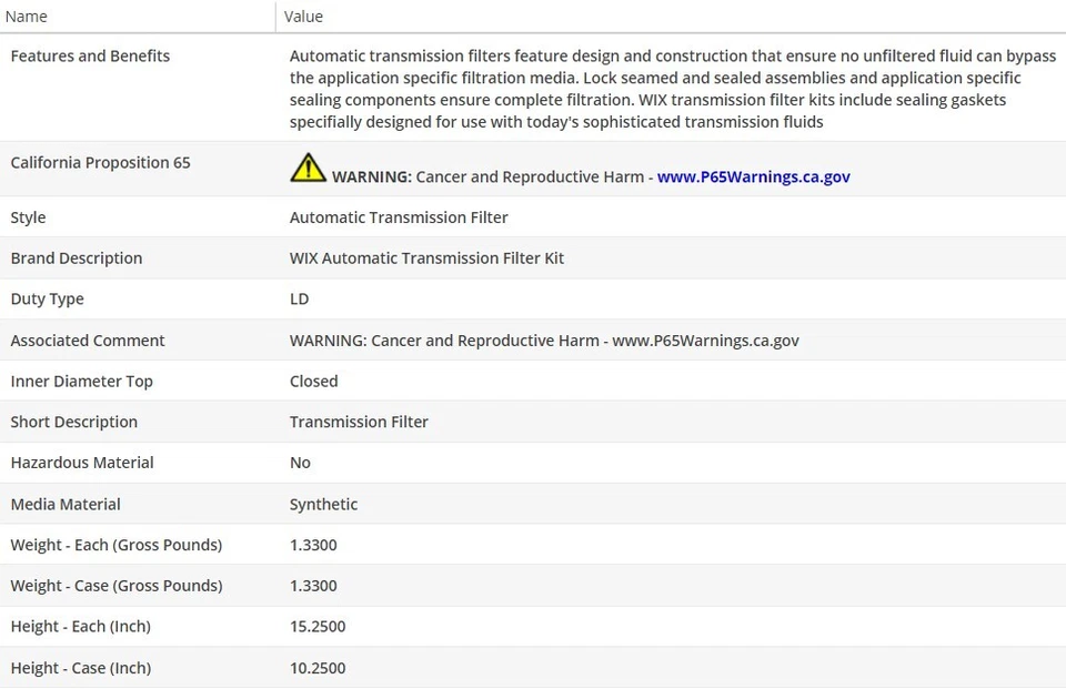 Filtro de aceite tipo OEM WIX para Chevrolet C2500 1991-1993 V8-6,2 L Foto 3 de 4