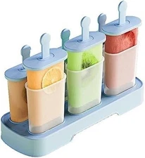 6-Pack Popsicle Molds – BPA-Free Easy Release Ice Pop Makers (Blue)