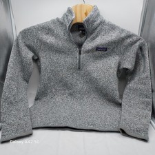 Patagonia Better Sweater Boys Medium 10 Grey Heather 1/4 Zip Fleece Pullover
