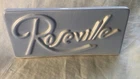 Light Blue Roseville Pottery Dealer or Collector Ceramic Display Sign