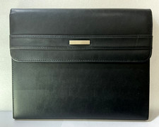 AMICA Luxury Executive Black Leather A4 Padfolio / Business Folder Document Case