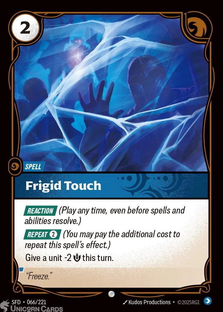 066/221 Frigid Touch : Common Foil Riftbound TCG Card : Spiritforged