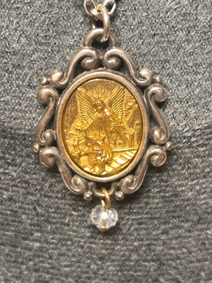 RETIRED Brighton DEVOTION Collection Guardian Angel Medallion Necklace Reversabl