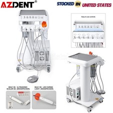 Portable Dental Mobile Delivery Unit with Suction Syringe Air Compressor 4Holes