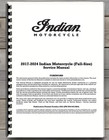 Indian Motorcycle 2017 2024 Service Manual Repair Workshop Guide Comb Bound
