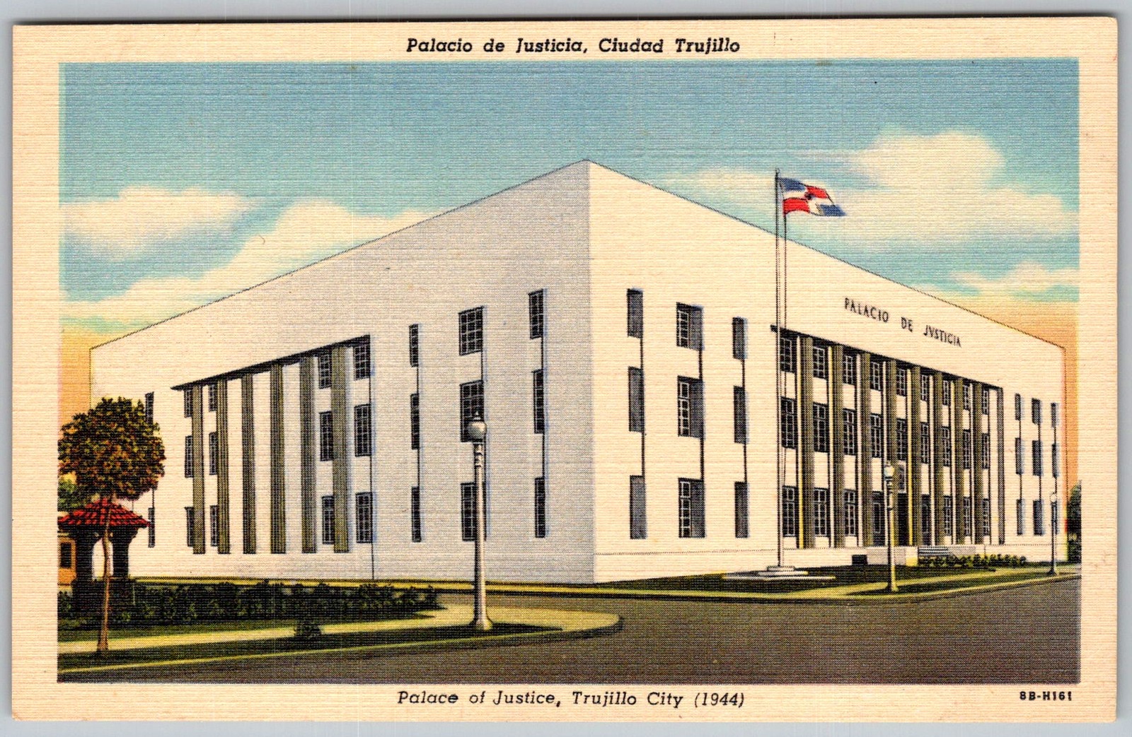 Vtg Linen Postcard Palace Of Ciudad Trujillo, Dominican Republic 1940s