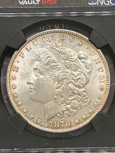 1878 Morgan Silver Dollar NGC MS64 7TF REV OF 78 VaultBox Slab