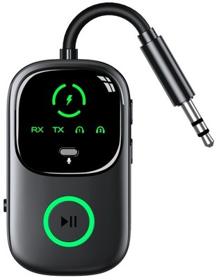 LED Display 2 in 1 Bluetooth 6.0 Transmitter Receiver 3.5mm AUX Jack RCA Wire...