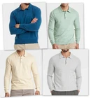 Polo Sweater Soft Light Cotton blend Sage/Cream/Heather gray/Blue Goodfellow