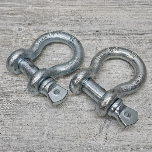 2 Pack 3/4" Galvanized Bow Shackle with Screw Pin 4.75 Ton WLL43/4T Heavy Duty