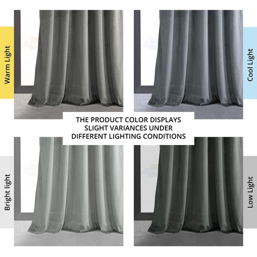 Velvet Blackout Curtains/Drapes - 108 Inches Long 1 Panel Blackout Curtain Si... - Picture 2 of 9