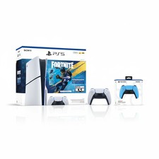 PS5 Slim 1TB Fortnite Bundle  PS5 DualSense Starlight Blue Controller