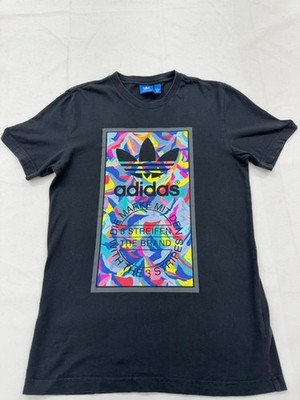Adidas Herren T-Shirt schwarz Streetwear Grafik S 3-Streifen Baumwolle